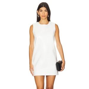 Norma Kamali White Cotton Terry Tailored Sleeveless Pouch Pocket Shift Dress M